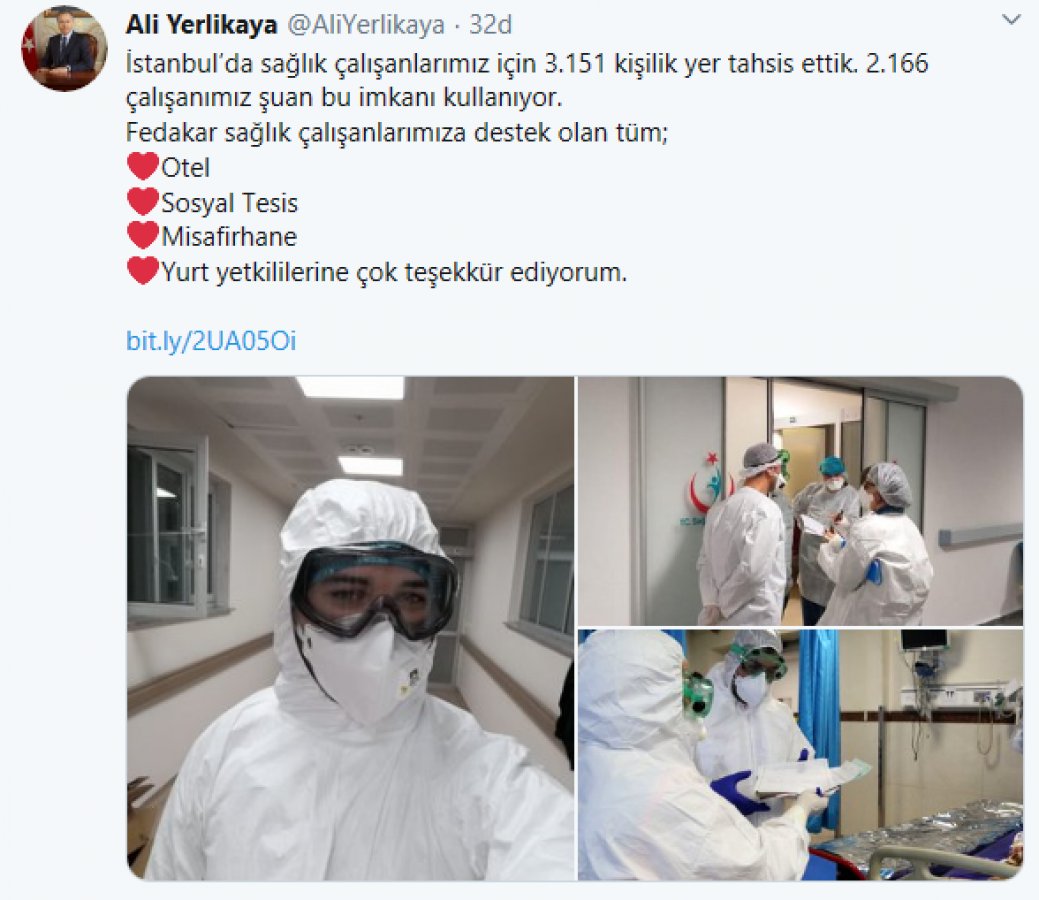 İstanbul'da, sağlık çalışanları için 3 bin 151 yer tahsis edildi