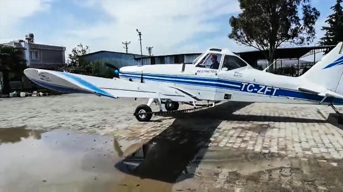 a Hatay'da havadan dezenfektan sıkıldı