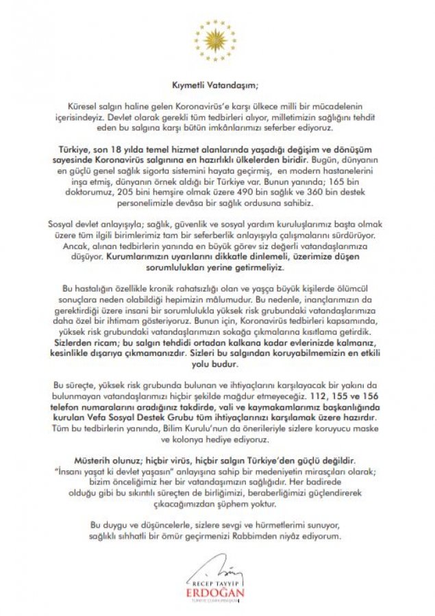 Erdoğan: Hiçbir salgın Türkiye'den güçlü değildir