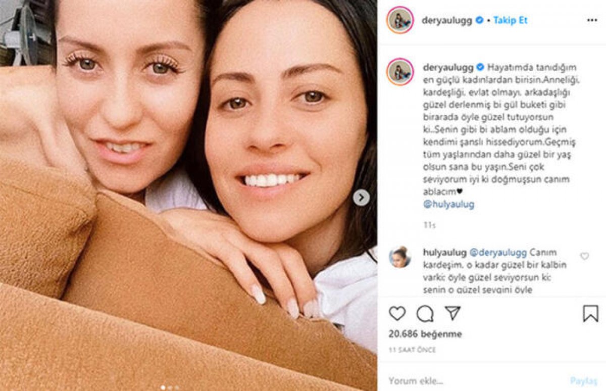 Derya Uluğ ile ablasının benzerliği şaşırttı