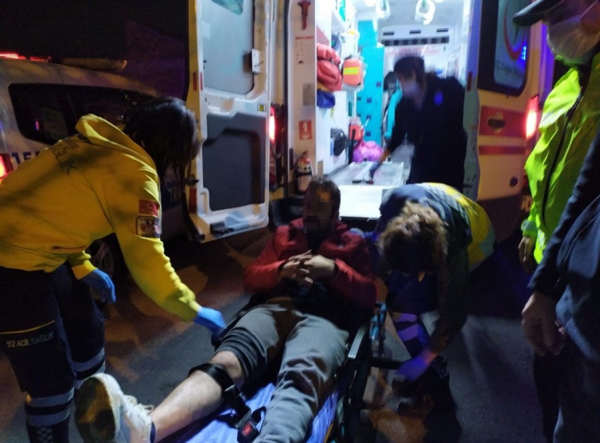 i Alkollü sürücü kaçmak isterken bahçe duvarından düştü