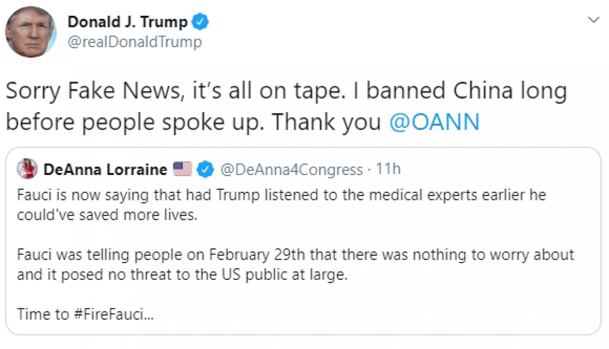 Trump, Fauci'yi kovma sinyali verdi