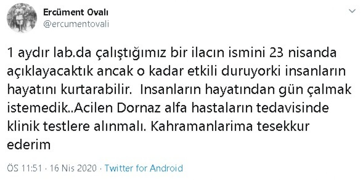 Prof. Dr. Ercüment Ovalı: Koronavirüs ilacı hazır