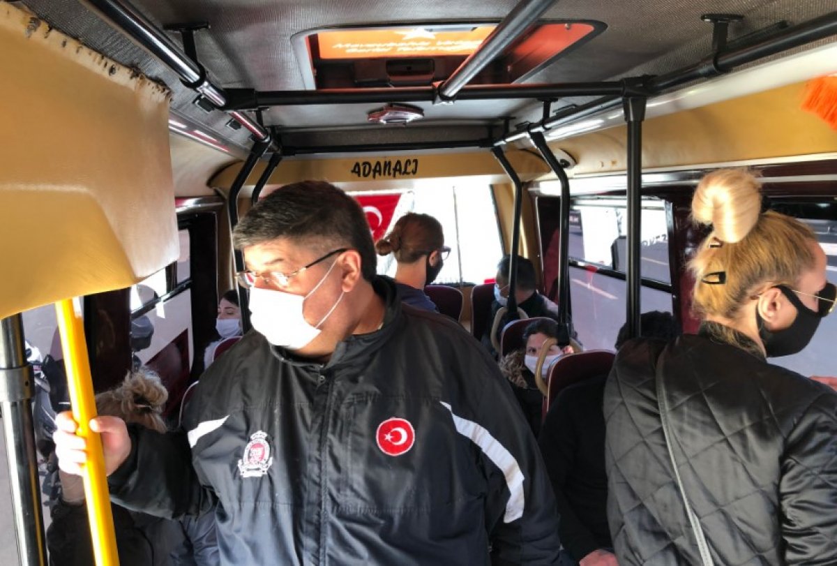 Tıka basa dolan minibüse ceza