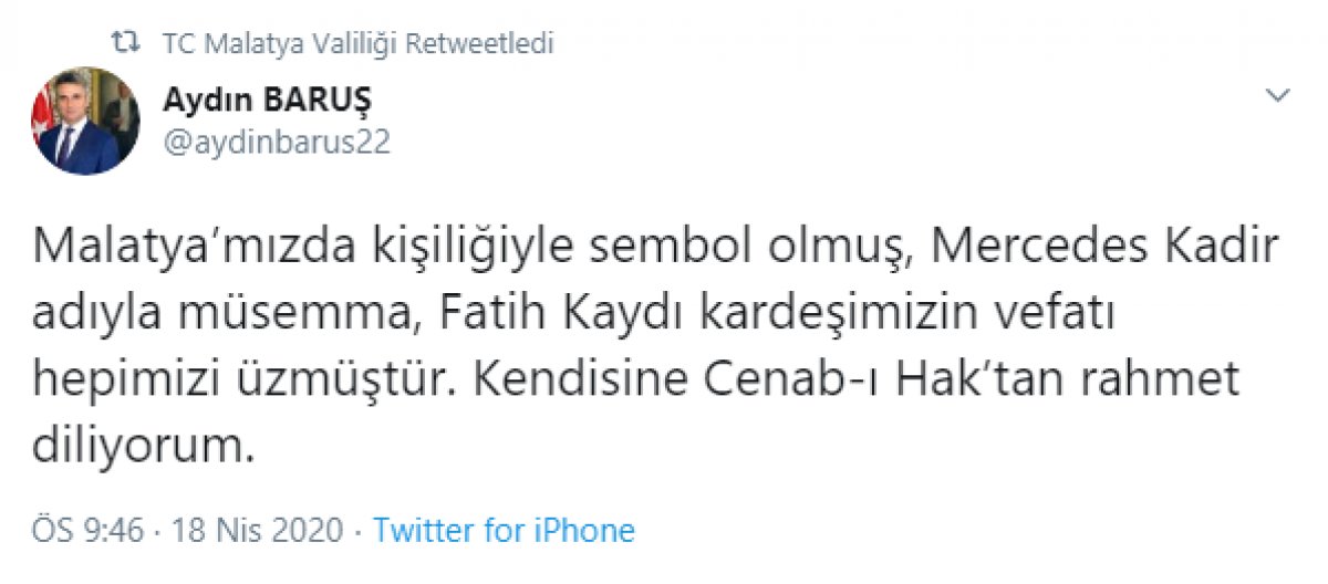 Malatya'nın sevilen ismi Mercedes Kadir yaşamını yitirdi