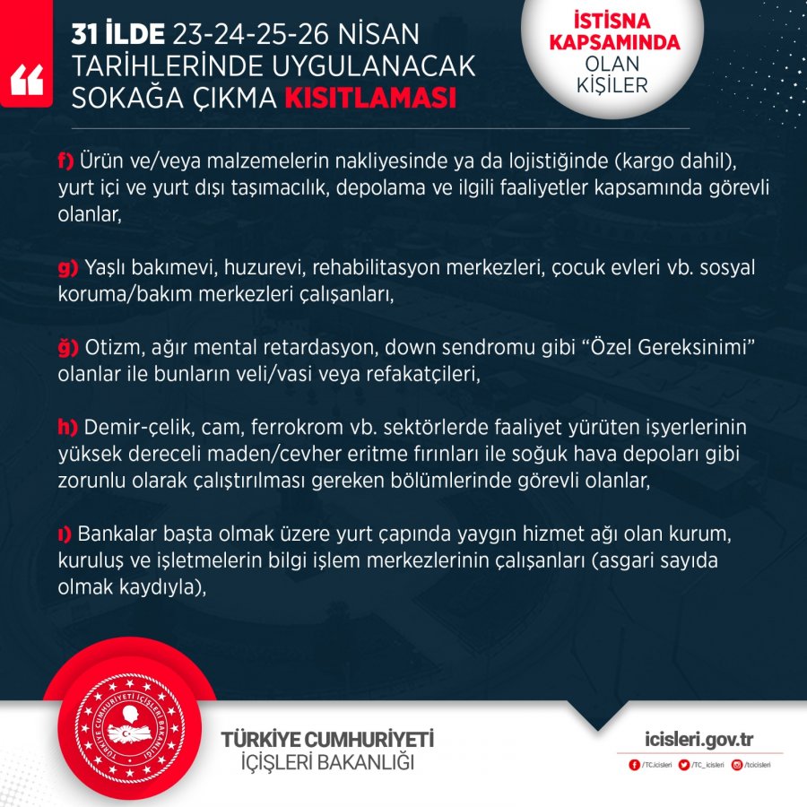 4 günlük sokağa çıkma yasağı başladı
