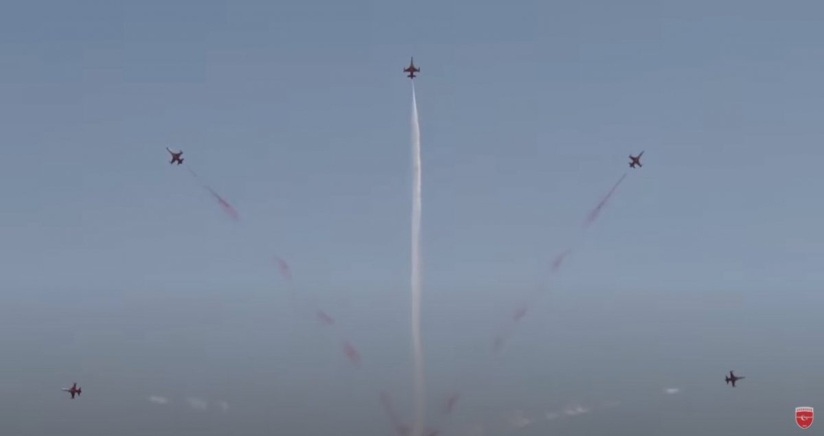 Türk Yıldızları evden çıkamayan çocuklar için uçtu