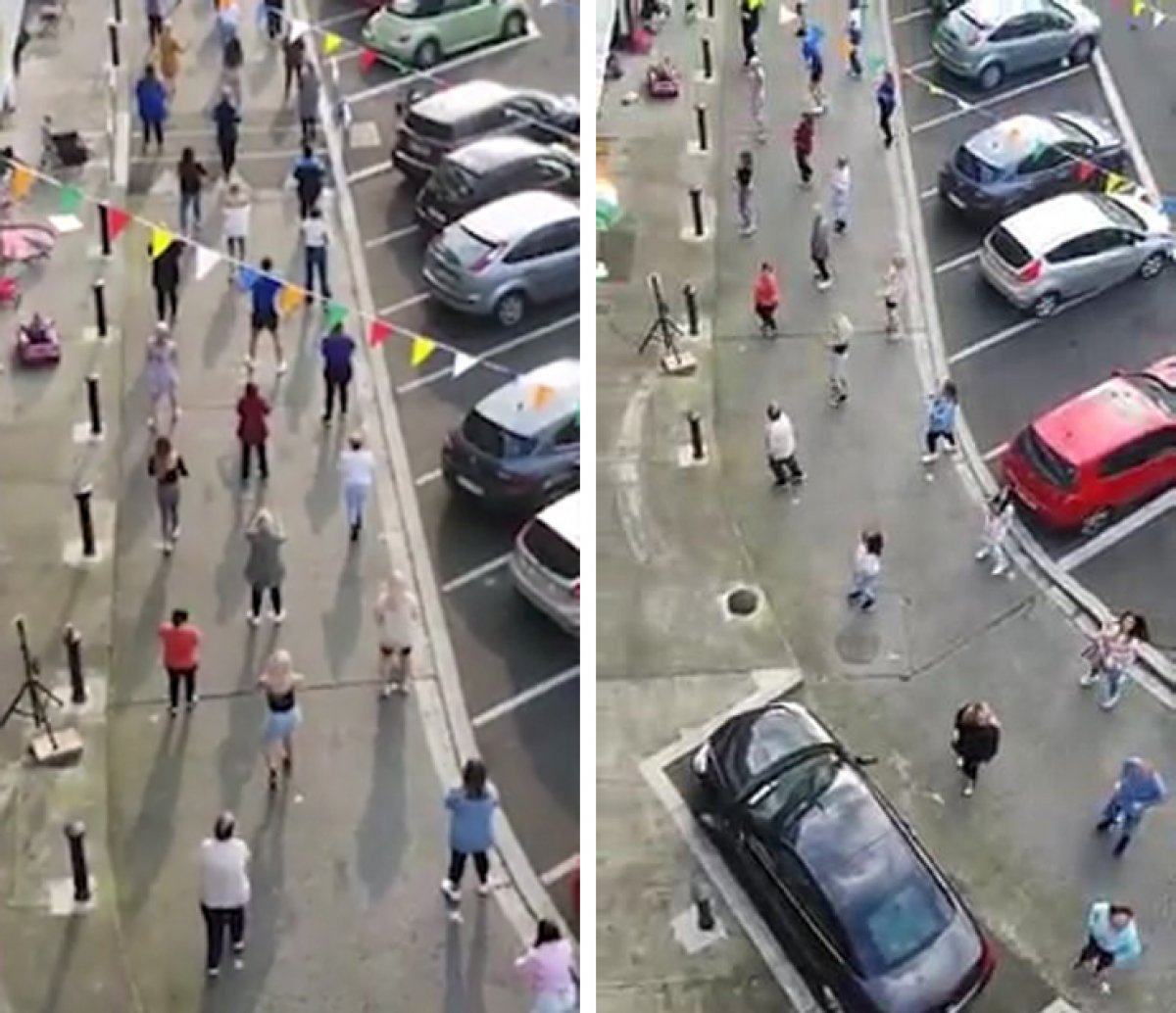 İrlanda'da sosyal mesafeli dans