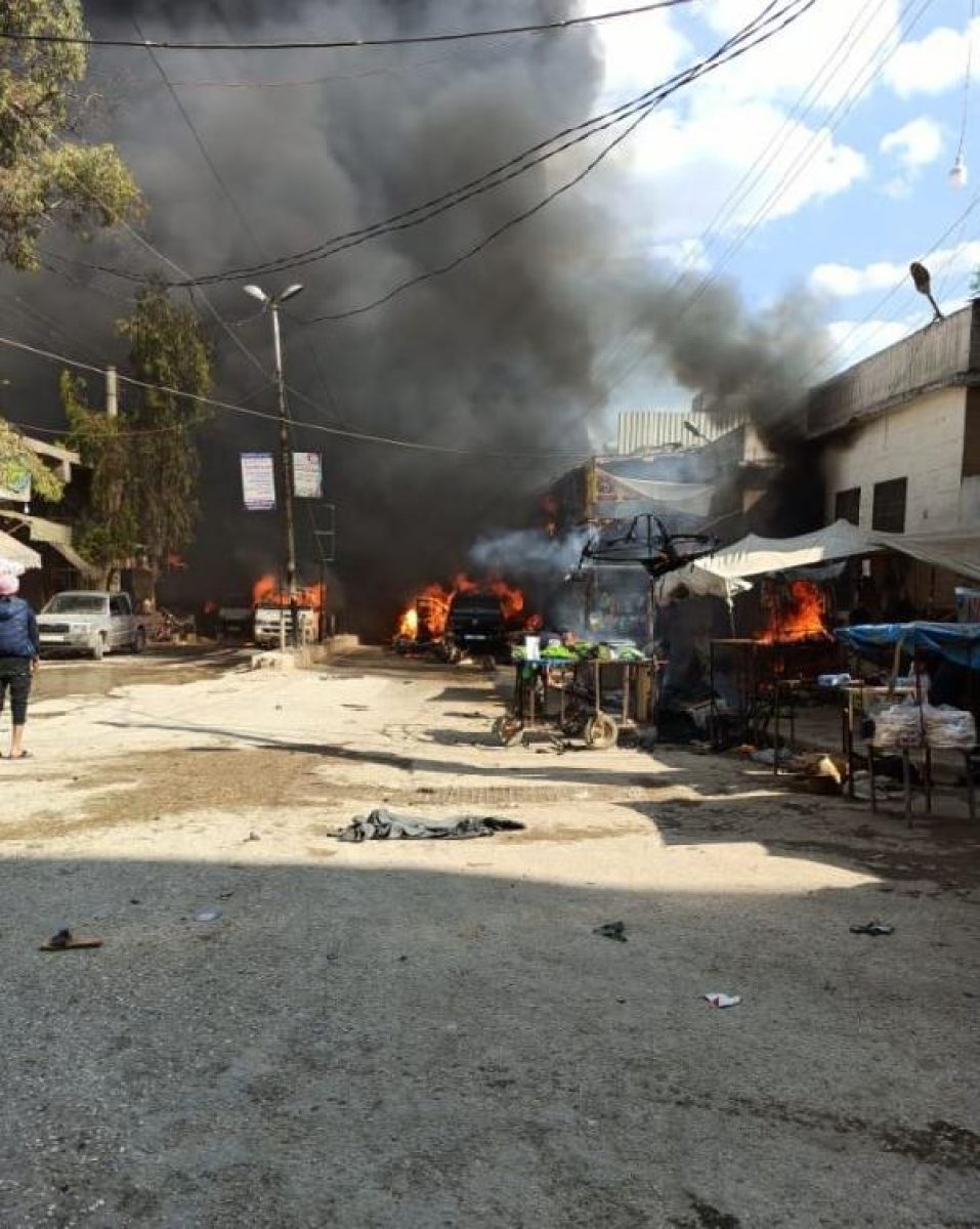 d Afrin'de bomba yüklü tankerle terör saldırısı