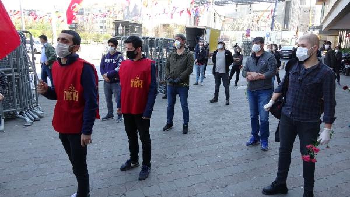 İstanbul'da sosyal mesafeli 1 Mayıs anması