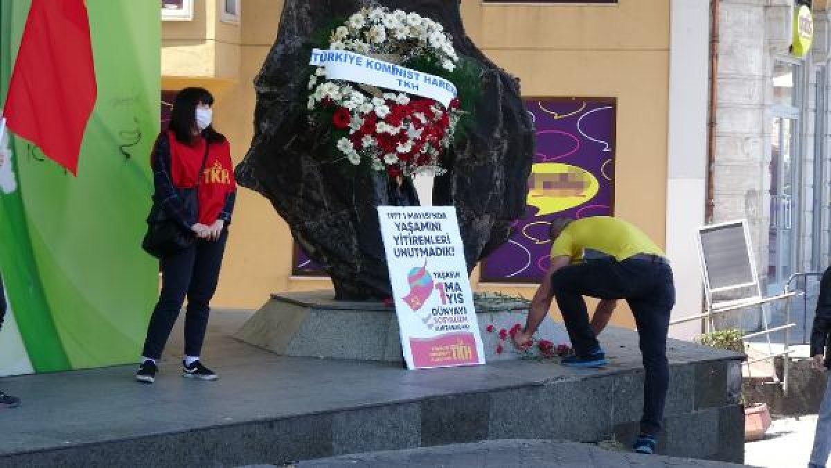 İstanbul'da sosyal mesafeli 1 Mayıs anması