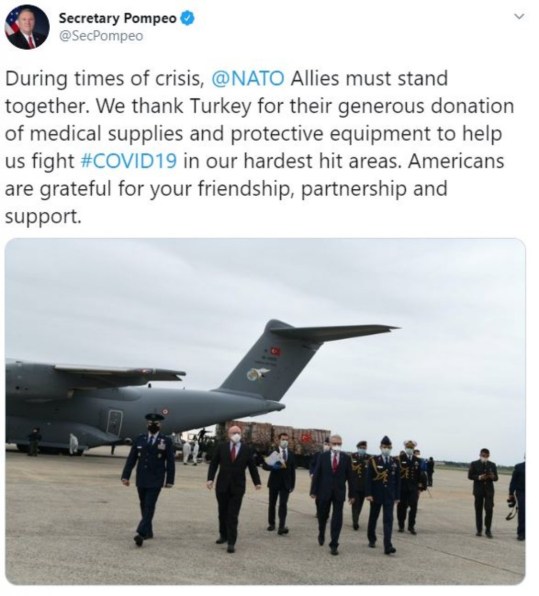 ABD Dışişleri Bakanı Pompeo, Türkiye'ye teşekkür etti