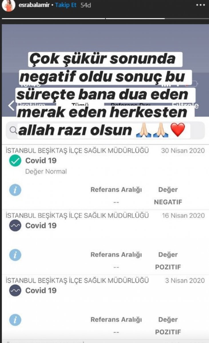 Esra Balamir, koronavirüsü yendi