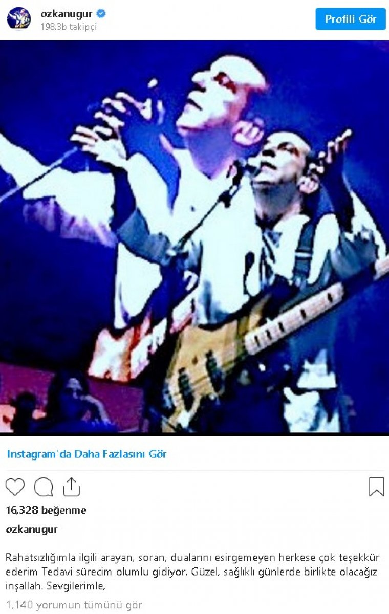 Özkan Uğur, hastalığı hakkında bilgi verdi