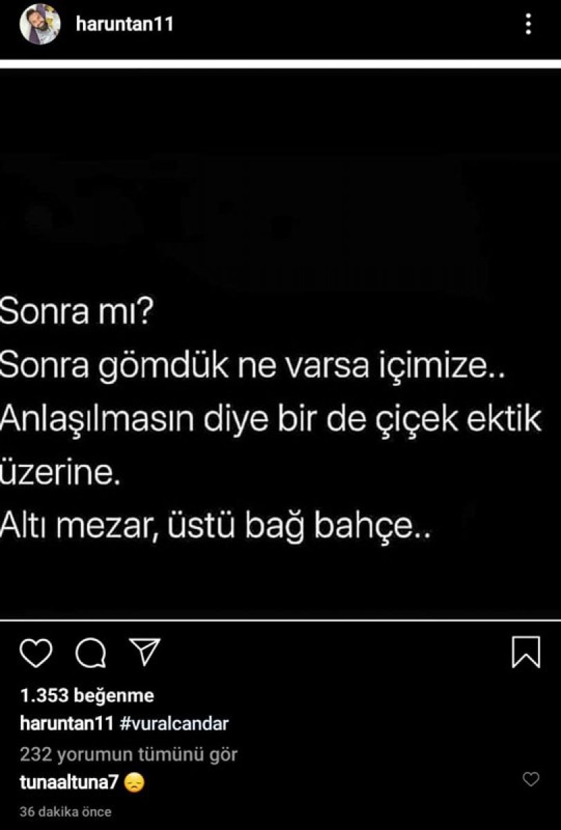 Harun Tan'dan duygusal mesaj