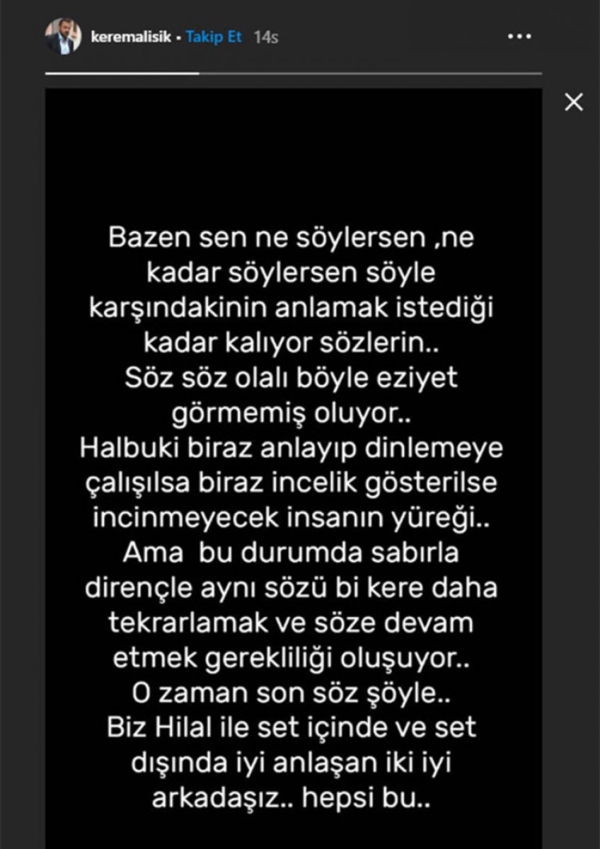 Kerem Alışık: Hilal benim arkadaşım