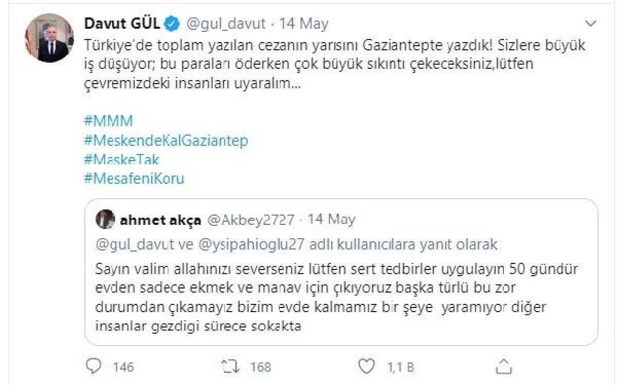 Türkiye'deki koronavirüs cezasının yarısı Gaziantep'e