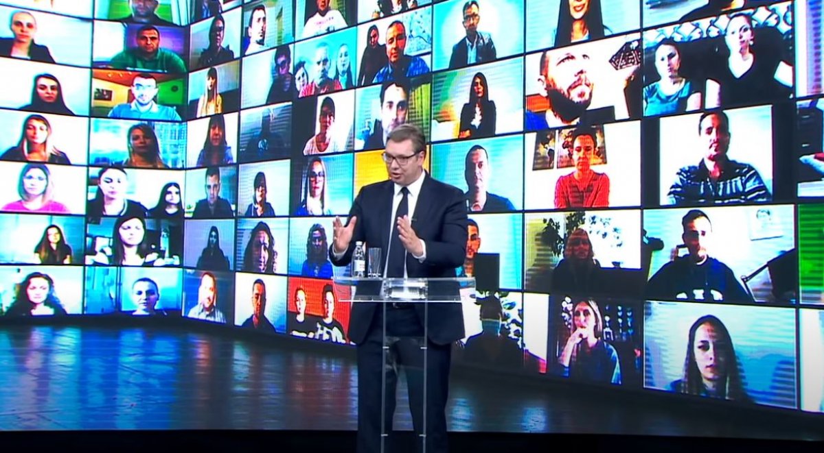 Sırbistan Cumhurbaşkanı Vucic'den online miting