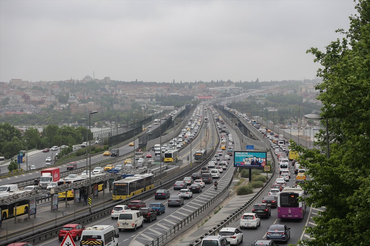 a İstanbul'da trafik yoğunluğu