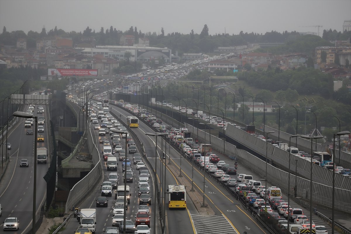 a İstanbul'da trafik yoğunluğu