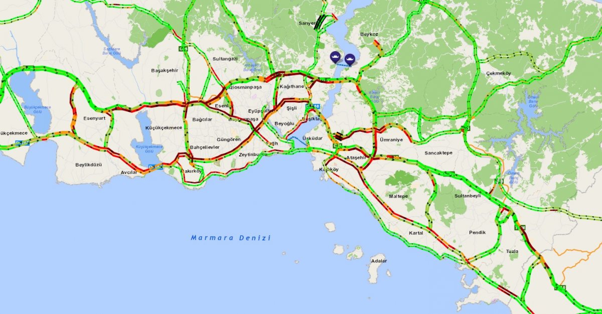İstanbul'da trafik yoğunluğu