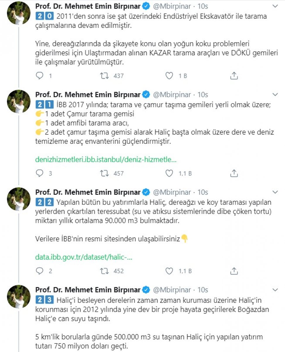 Bakan Yardımcısı Birpınar, Haliç gerçeğini yazdı