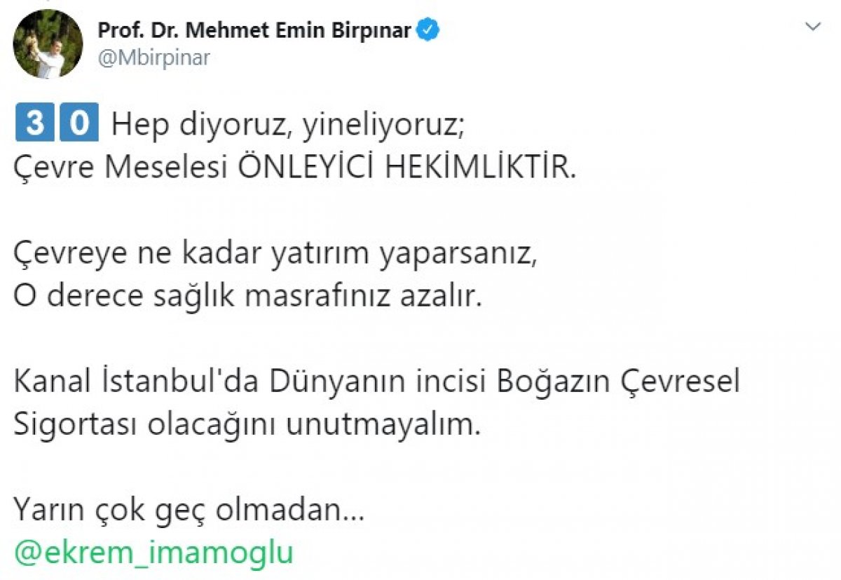 Bakan Yardımcısı Birpınar, Haliç gerçeğini yazdı