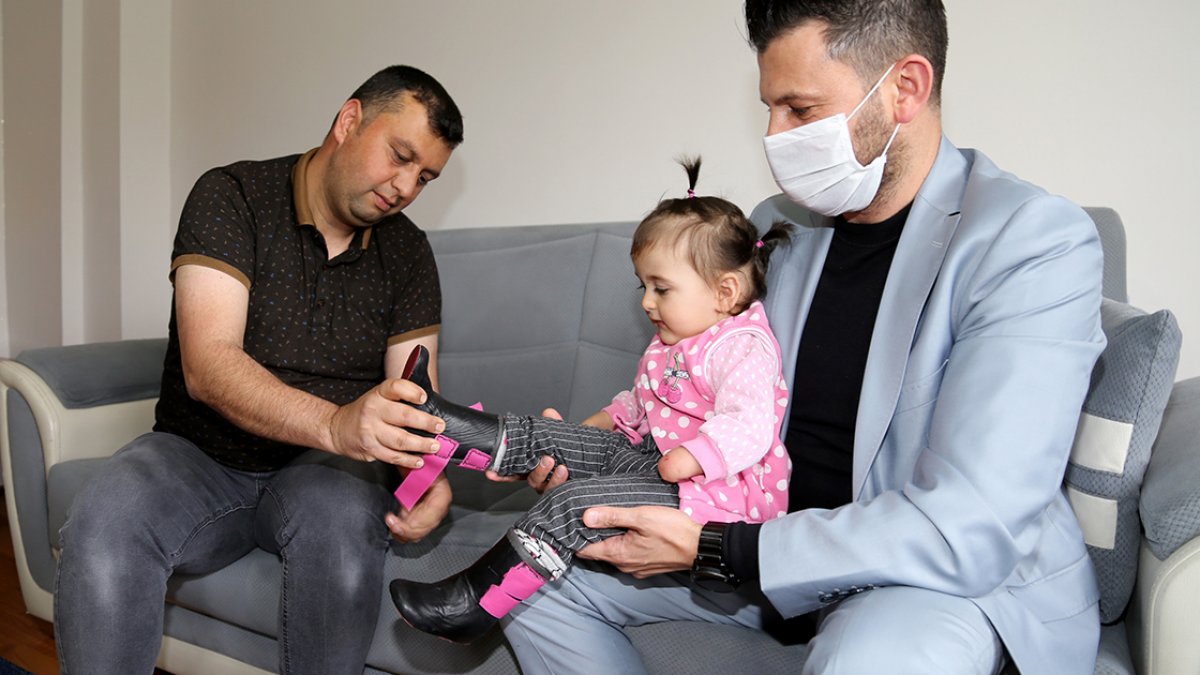 a Minik Hira Nur'a bayram hediyesi, protez ayaklar oldu