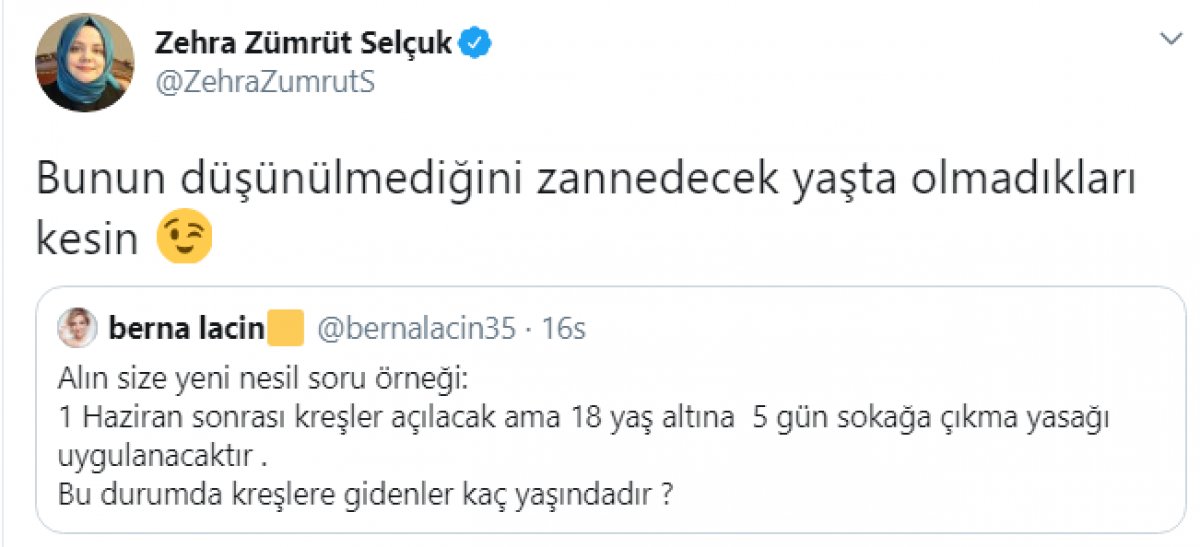 Bakan Selçuk'tan Berna Laçin'e kreş yanıtı