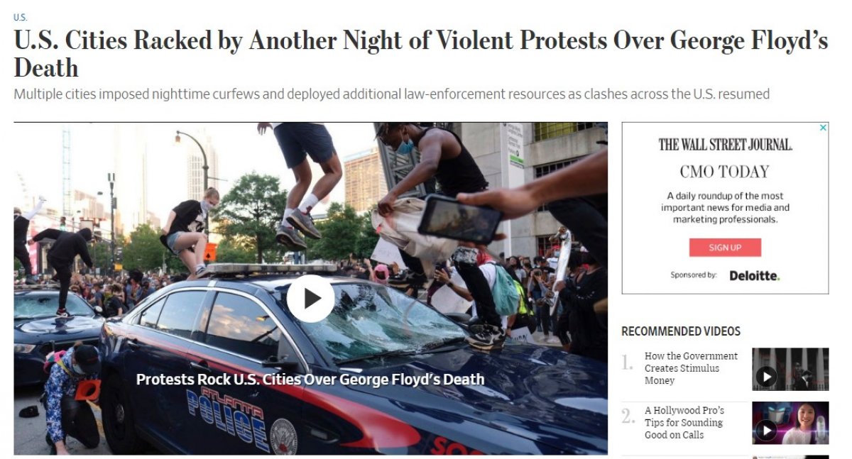 ABD basınının tek gündemi şiddetli protestolar