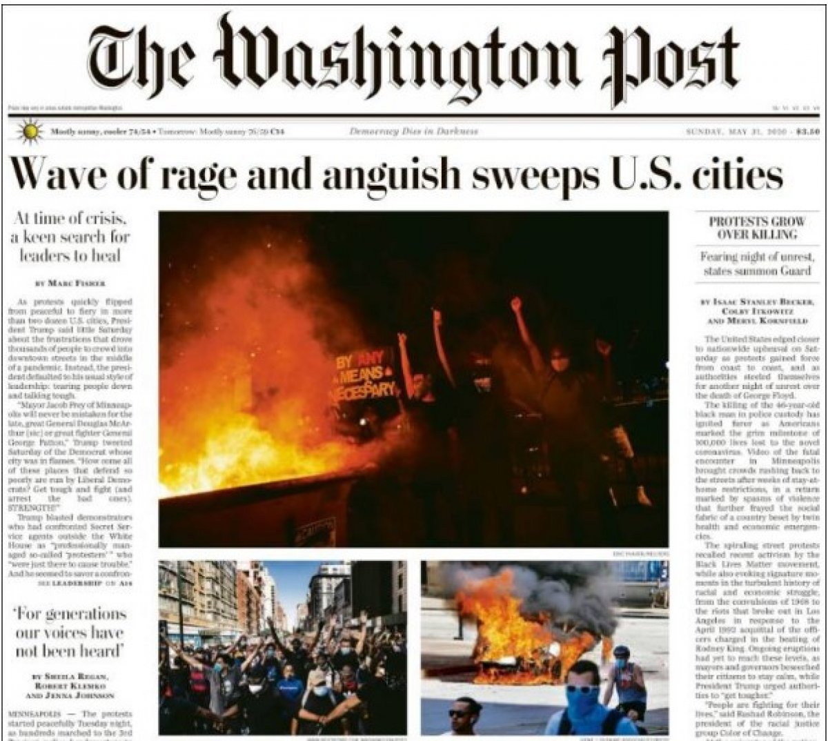 ABD basınının tek gündemi şiddetli protestolar