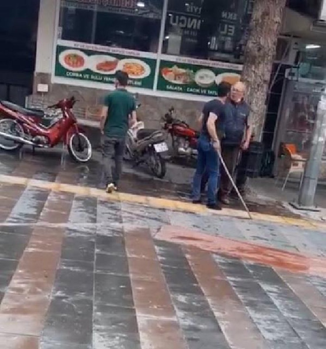 Manisa'da sokak köpeğini fırça sapıyla dövdü