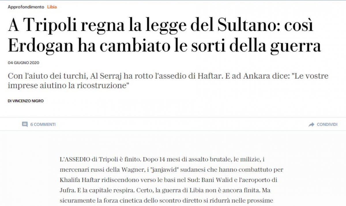 La Repubblica: Erdoğan artık Libya'nın patronu