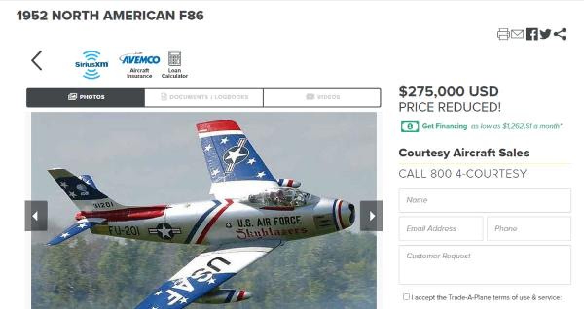 Savaş uçakları internetten satışa çıkarılıyor