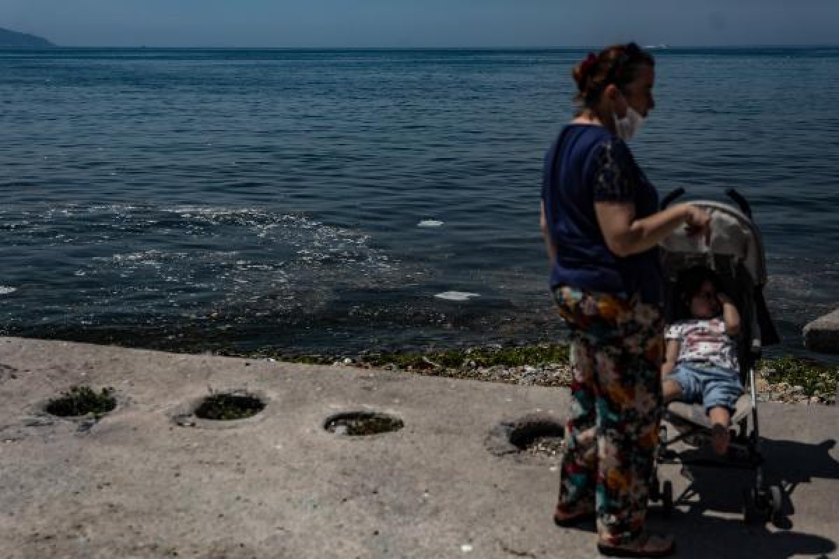 dha Caddebostan Sahili'nde denizin kıyısı pislik içinde