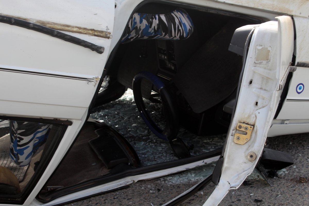 i Tekirdağ'da takla atan aracın sürücüsü sağ salim çıktı