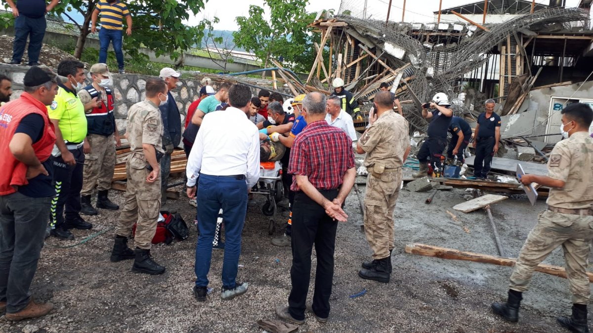 i Amasya'da fabrika inşaatında göçük