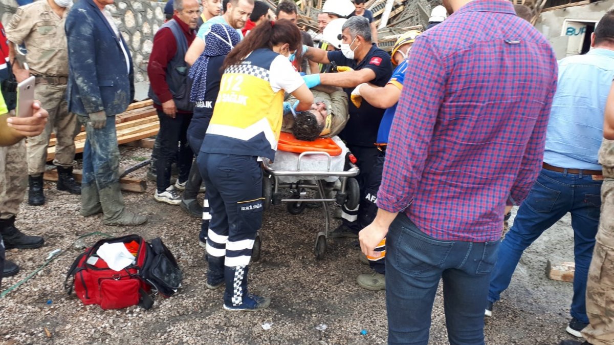i Amasya'da fabrika inşaatında göçük