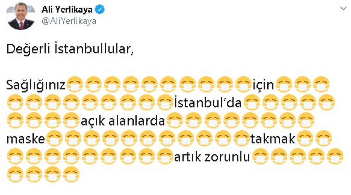 İstanbul'da maske takmak zorunlu oldu