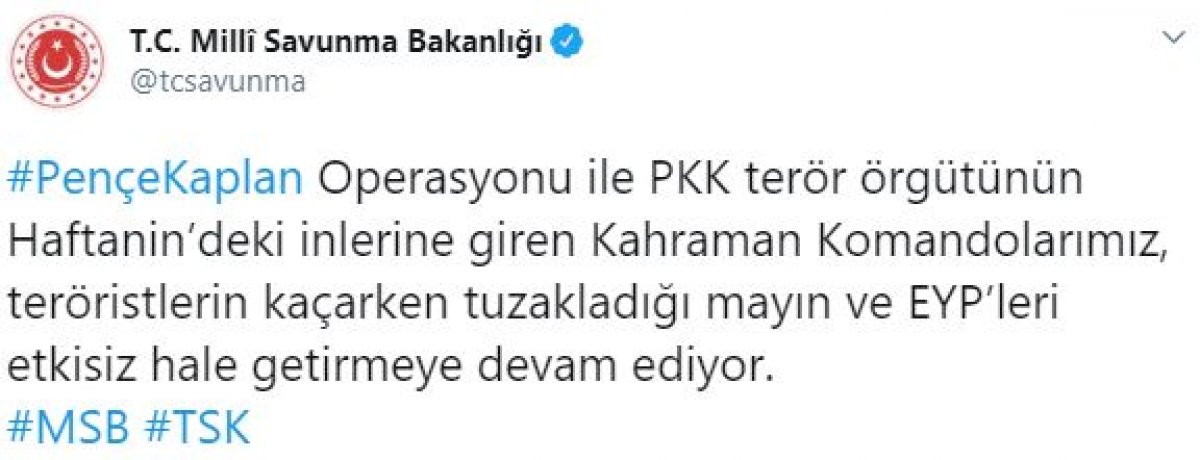 Haftanin'de teröristlerin tuzağını komandolar bozdu