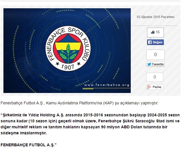 Ülker'in Fener'e desteği sosyal medyada olay oldu