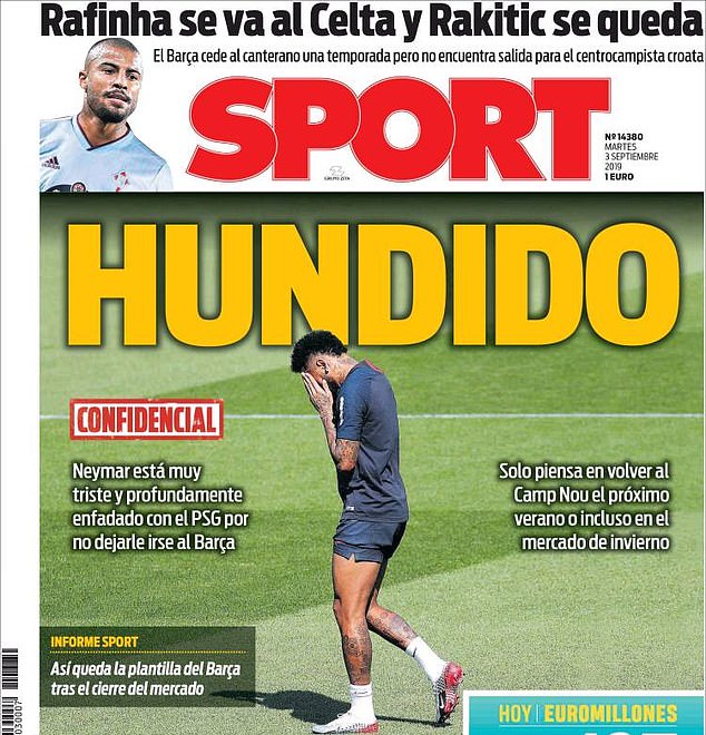 PSG'de kalan Neymar mutsuz