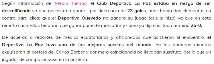 Ekvador'da 25-0 biten maça şike soruşturması