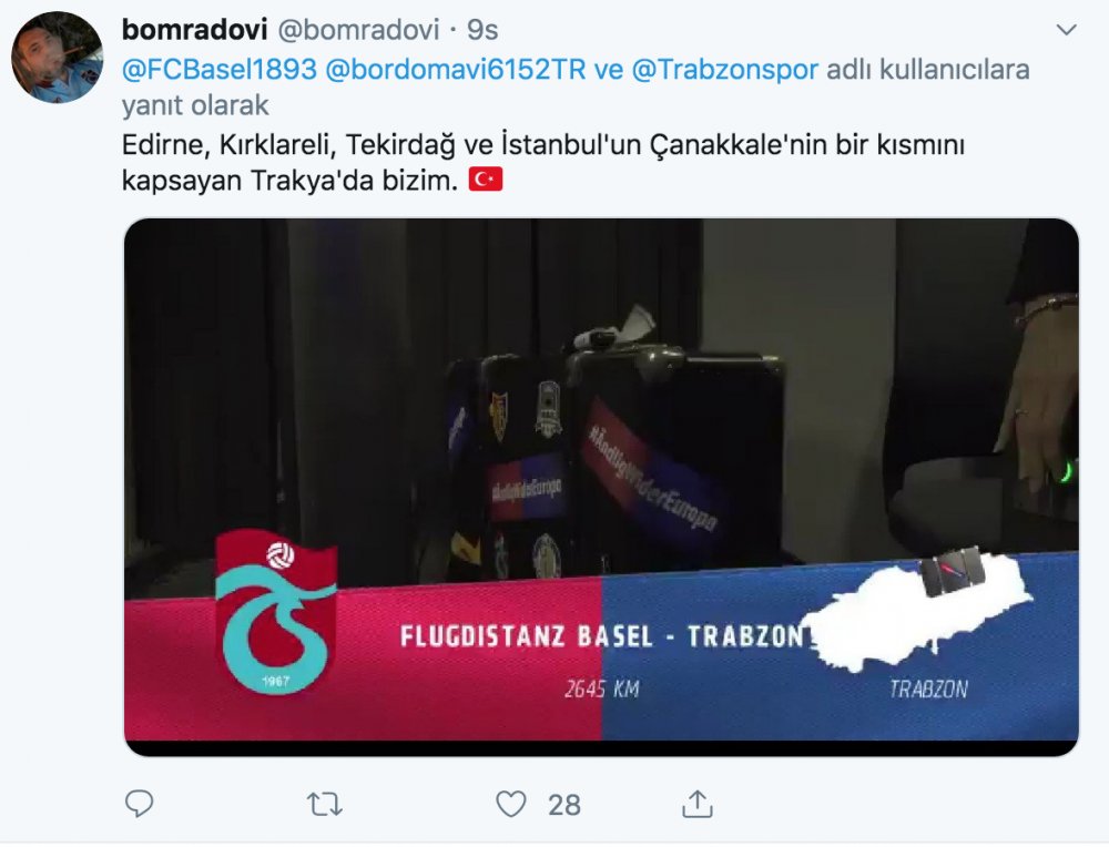 Basel, Türkiye haritasında hata yaptı