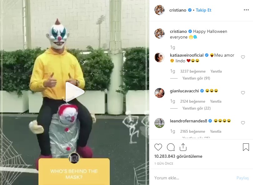 Ronaldo'nun Cadılar Bayramı kostümü