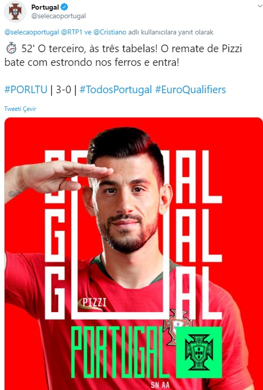 Portekiz'den asker selamı paylaşımı