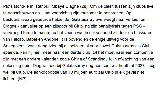 Belçika basını: Diagne Galatasaray'a dönüyor