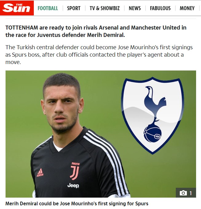 The Sun: Mourinho, Merih'i istiyor