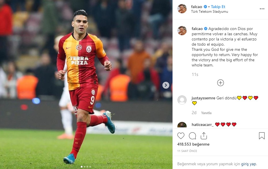 Falcao: Tanrı'ya şükürler olsun