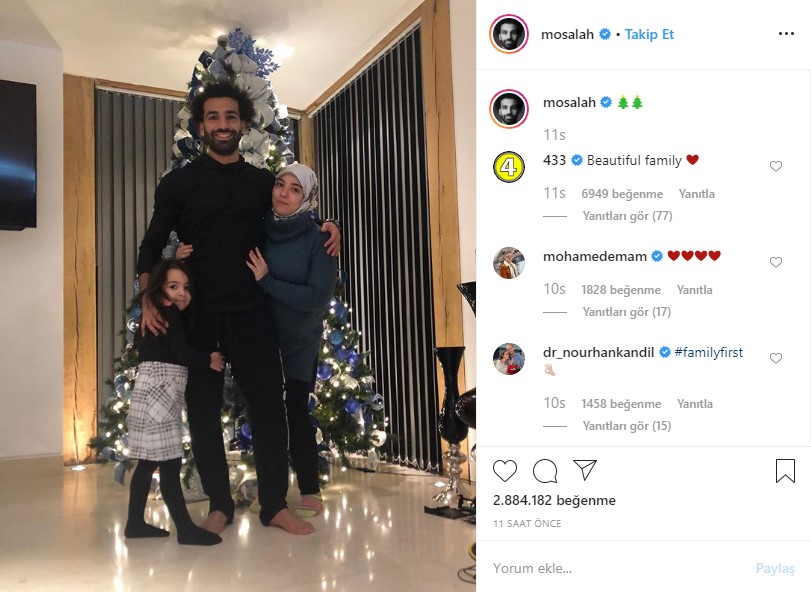 Mohamed Salah'ın Noel paylaşımı